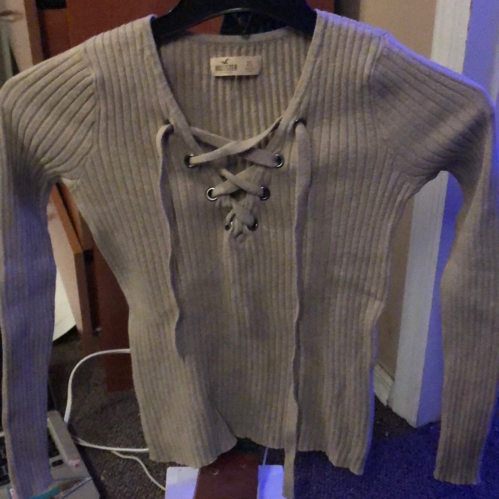 A fitted tan top